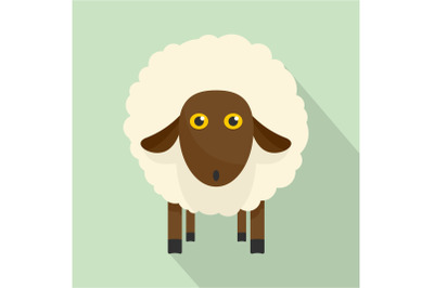 Cute sheep icon, flat style