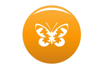 Butterfly with ornament icon vector orange