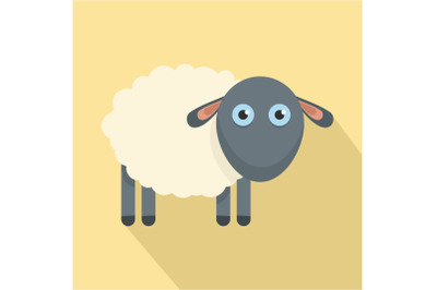 Cute sheep icon, flat style