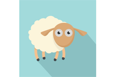 Shocked sheep icon, flat style