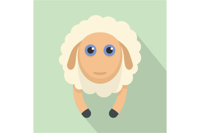 Sheep smile icon, flat style