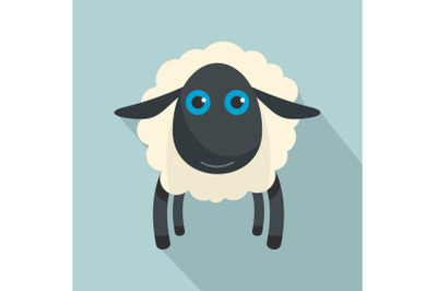 Black sheep icon, flat style