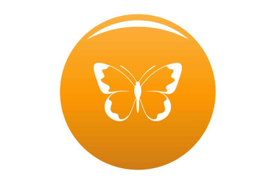 Small butterfly icon vector orange