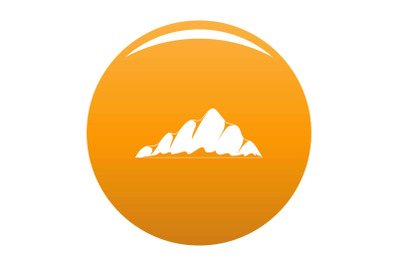 Mountain landscape icon vector orange