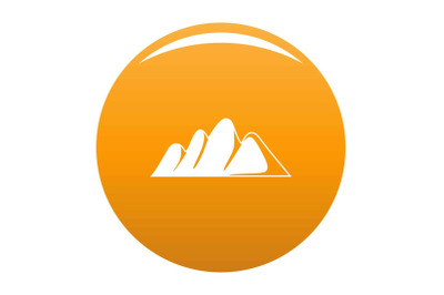 Europe mountain icon vector orange