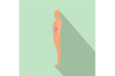 Side view spleen human body icon, flat style