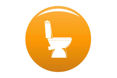 Home toilet icon vector orange