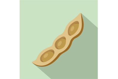 Brown peas icon, flat style