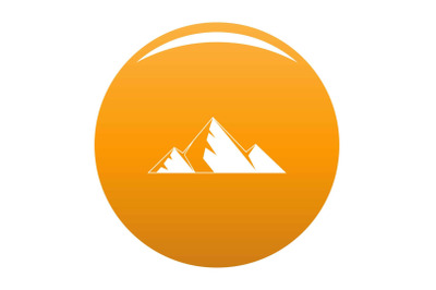 Mountain peak icon vector orange