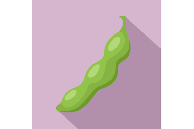 Green peas icon, flat style