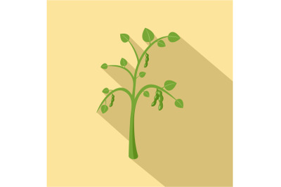 Peas plant icon, flat style