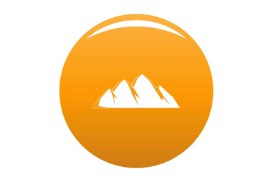 Large mountain icon vector orange