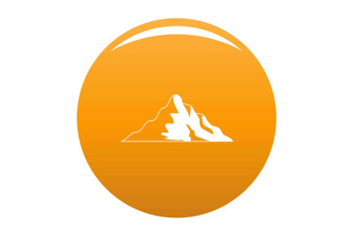 Snow mountain icon vector orange