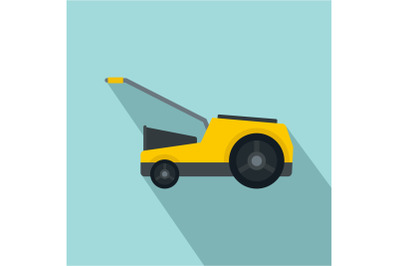 Lawn mower icon, flat style