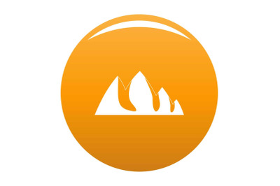 Rock climbing icon vector orange