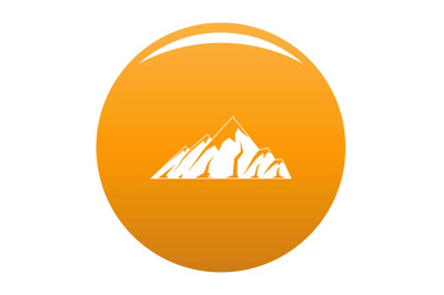 Alpine mountain icon vector orange