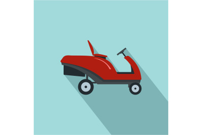 Grass cutter machine icon, flat style