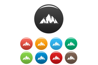 Alp icons set color vector