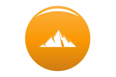 Pointing mountain icon vector orange