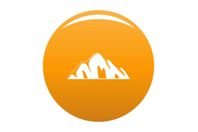 Beautiful mountain icon vector orange