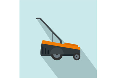 Hand grass cutter icon, flat style