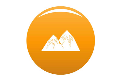 Snow peak icon vector orange