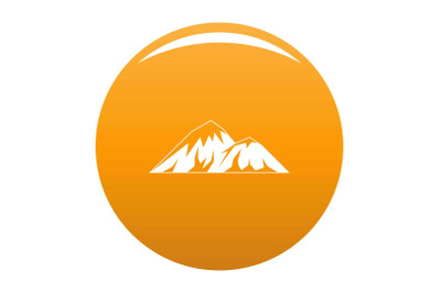 Climbing on mountain icon vector orange