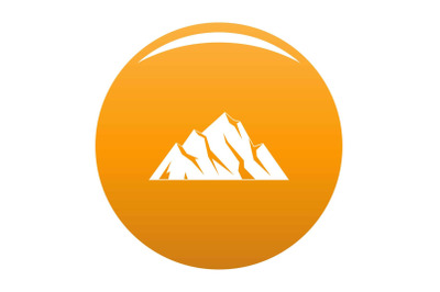 Extreme mountain icon vector orange