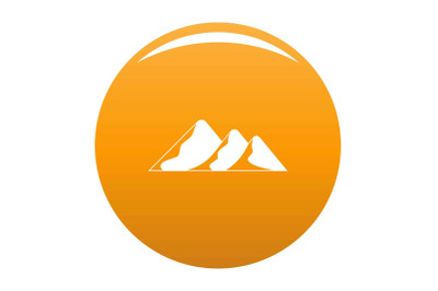 Travel to mountain icon vector orange