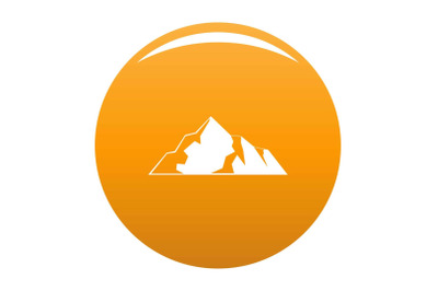 Ice mountain icon vector orange