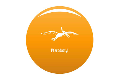 Pterodactyl icon vector orange