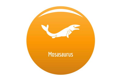 Mosasaurus icon vector orange