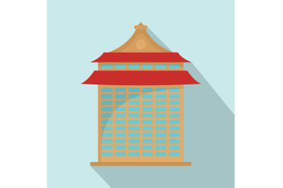 Taipei building icon, flat style