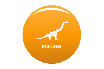 Brachiosaurus icon vector orange