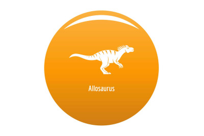 Allosaurus icon vector orange