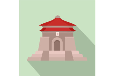 Taiwan temple icon, flat style