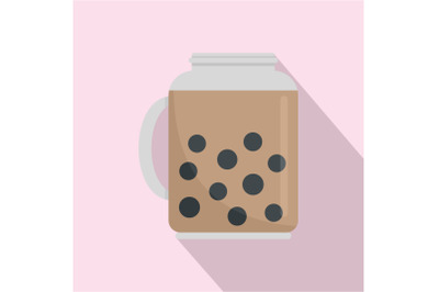 Taiwan jar cocktail icon, flat style