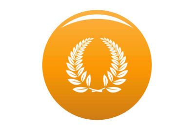 Laurel wreath icon vector orange