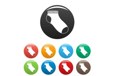 Sport sock icons set color vector
