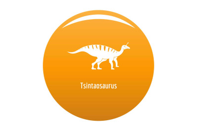 Tsintaosaurus icon vector orange