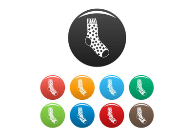 Cotton sock icons set color vector
