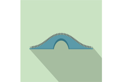Blue bridge icon, flat style