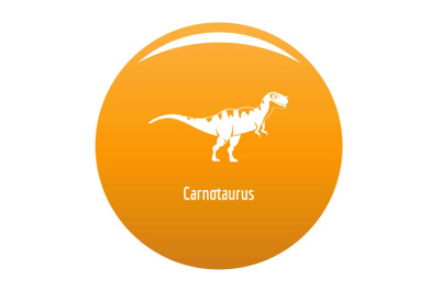 Carnotaurus icon vector orange