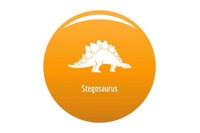 Stegosaurus icon vector orange
