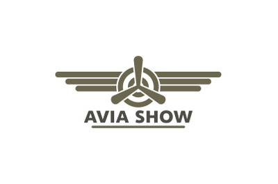 Avia show icon logo, flat style