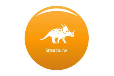 Styracosaurus icon vector orange