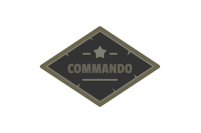 Commando icon logo, flat style