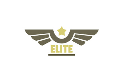 Elite air force icon logo, flat style