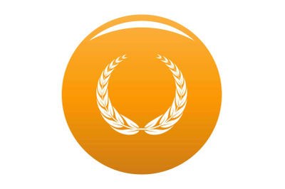 Crown wreath icon vector orange