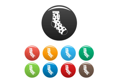 Lost sock icons set color vector